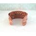 Very rustic fold formed copper cuff bracelet with braille "I am enough" Contracted Grade 2 Braille Perkins E-Z Read Slate.